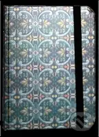 Zápisník s gumičkou - modrostříbrný ornament