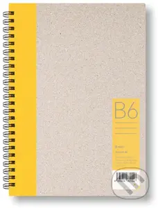 Kroužkový zápisník B6, linka, žlutý, 50 listů