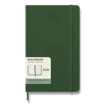 Diář Moleskine 2026 - tvrdé desky, L, týdenní, tmavě zelený