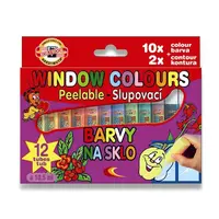 Barvy na sklo Koh-i-noor 9739 - 10 barev a 2 kontury