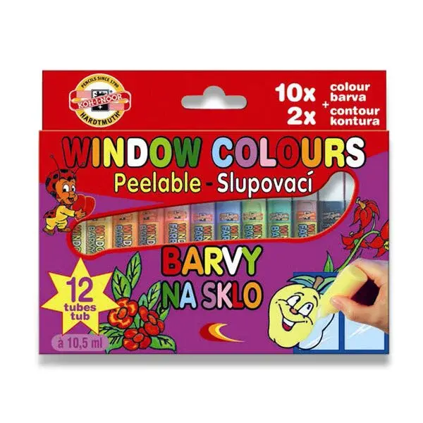 Barvy na sklo Koh-i-noor 9739 - 10 barev a 2 kontury