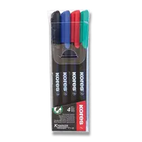 Permanentní popisovač Kores K-Marker - sada 4 barev, tenký hrot M