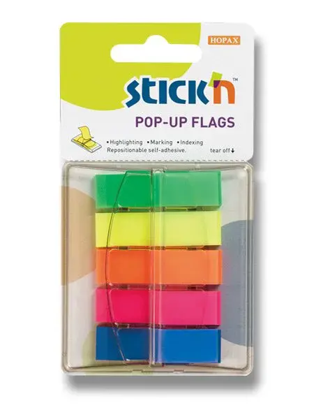 Samolepicí proužky Hopax Stick’n Pop-Up Flags - 45 x 12 mm, 5 x 40 ks
