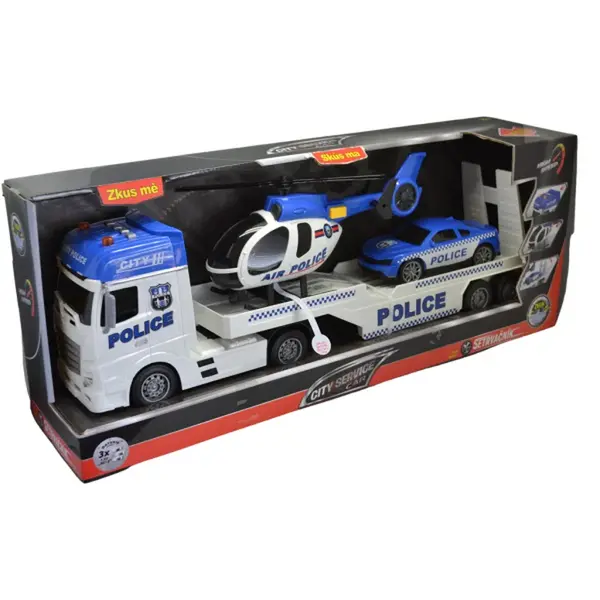 CITY SERVICE CAR - 1:12 Policejní tahač s vrtulníkem a autem