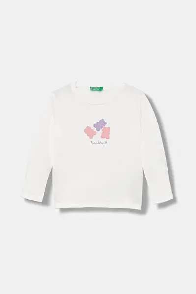 Dětské bavlněné tričko s dlouhým rukávem United Colors of Benetton