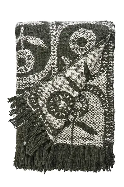 Bavlněný přehoz Madam Stoltz 125 x 175 cm zelená barva