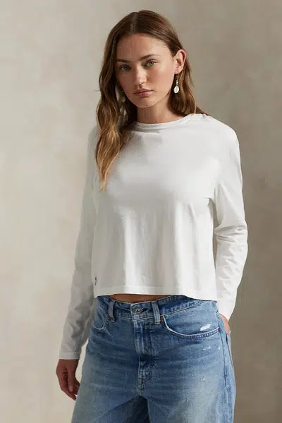 Tričko s dlouhým rukávem Polo Ralph Lauren bílá barva, 211967103