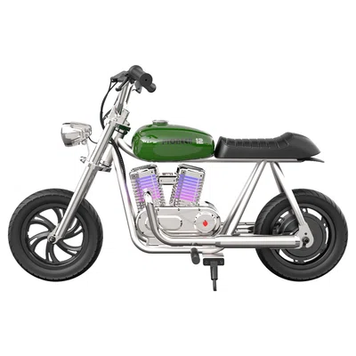 HYPER GOGO Pioneer 12 Plus with App Electric Motorcycle for Kids-Green
