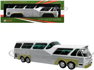 Sultana TM 44-18 SP Panoramico Coach Bus White with Silver Sides "The Bus &amp; Motorcoach Collection" 1/43 Diecast Model by Iconic Replicas