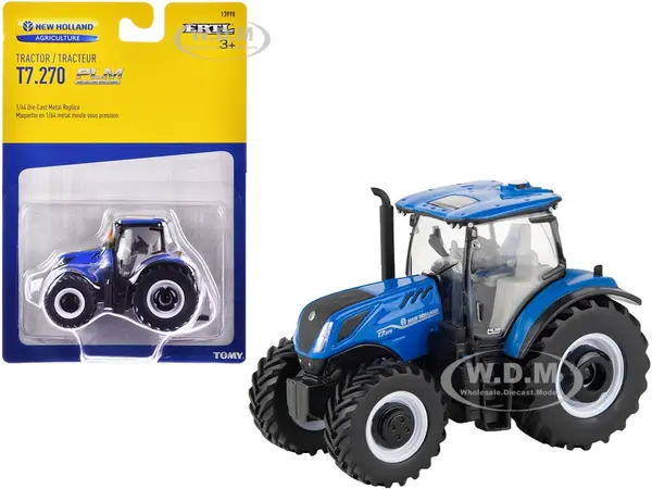 New Holland Genesis T7.270 PLM Tractor Blue "New Holland Agriculture" 1/64 Diecast Model by ERTL TOMY