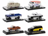 "Auto-Thentics" 6 piece Set Release 93 IN DISPLAY CASES Limited Edition 1/64 Diecast Model Cars by M2 Machines