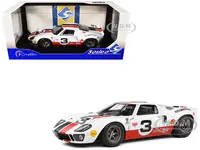 Ford GT40 MK1 3 "Eric Dean Design" White with Red and Black Stripes "Competition" Series 1/18 Diecast Model Car by Solido
