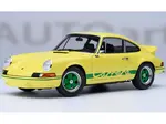 Porsche 911 Carrera 2.7 RS Light Yellow with Green Stripes and Wheels 1/18 Model Car by Autoart