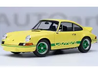 Porsche 911 Carrera 2.7 RS Light Yellow with Green Stripes and Wheels 1/18 Model Car by Autoart