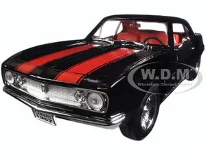 1967 Chevrolet Camaro Z/28 Black with Red Stripes 1/18 Diecast Model Car by Road Signature
