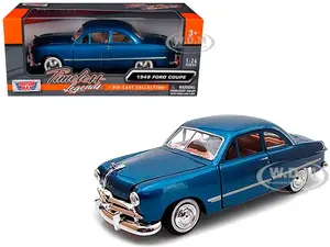 1949 Ford Coupe Blue 1/24 Diecast Model Car by Motormax