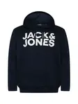 Jack & Jones Plus Mikina 'Ecorp'  tmavomodrá / biela