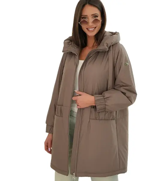 Women's spring oversize coat with hood and pockets Emilia