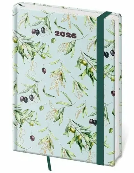 Diář 2026 denní A5 Vario - Olive s gumičkou