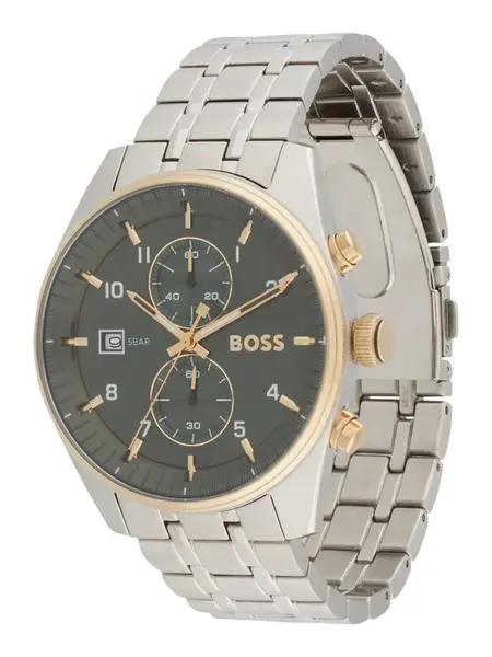 BOSS Analógové hodinky 'SKYTRAVELLER'  zlatá / čierna / strieborná
