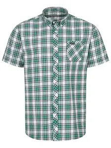 LONSDALE Košeľa 'Brixworth'  zelená / čierna / biela
