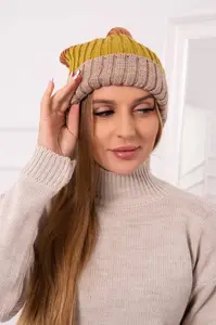 Kesi Fleecová čepice Bojana K265 beige+kiwi+camel