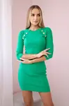 Šaty s ozdobnými knoflíky světle zelené