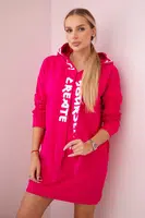Kesi Oversize fuchsiové šaty s kapucí