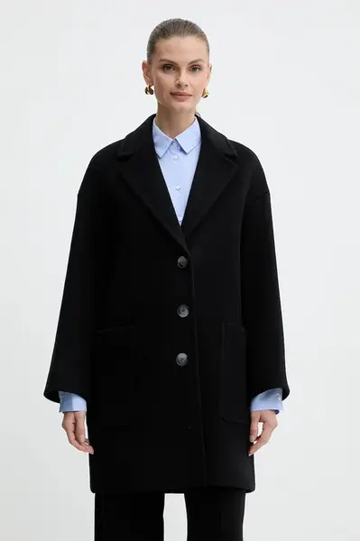 Kabát s příměsí vlny MAX&Co. černá barva, 2526016023200