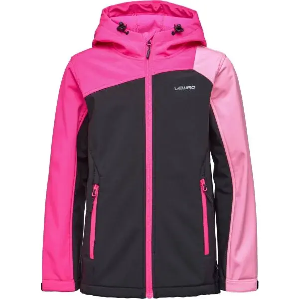 Lewro LYNGBY Dívčí softshellová bunda, růžová, velikost 164-170