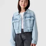 GAP Dětská džínová crop bunda - Holky