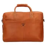 Pánská kožená taška na notebook Mustang Bruno - koňak