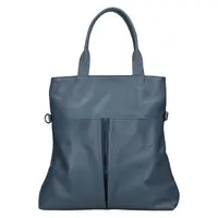 Dámska kožená kabelka Italia Ghita - modrá