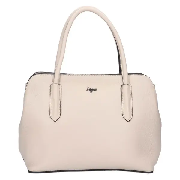 Dámska kožený kabelka Lagen Dorthe - krémová