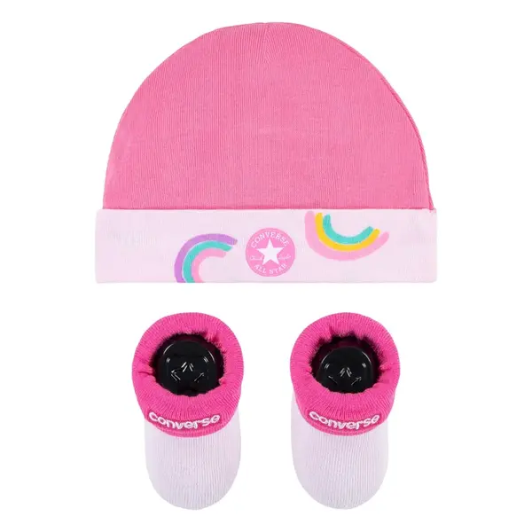 Converse rainbows hat & bootie 2pc set 0-6m
