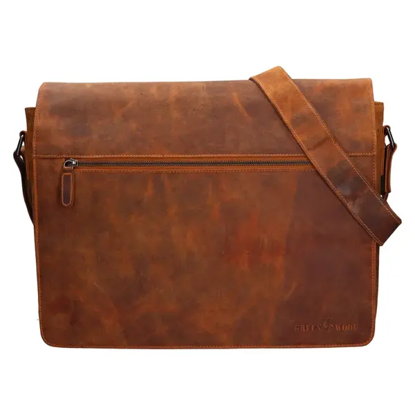 Pánská kožená taška přes rameno Greenwood Martin - světle hnědá