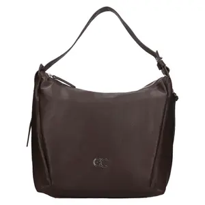 Dámska kožená kabelka Gianní Conti Loréne - tmavo hnedá