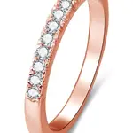 Beneto Růžově pozlacený stříbrný prsten s krystaly AGG188 50 mm