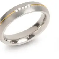 Boccia Titanium Pozlacený titanový snubní prsten s diamanty 0130-04 56 mm