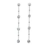 CRYSTalp Dlouhé ocelové náušnice s krystaly 42158.E