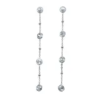 CRYSTalp Dlouhé ocelové náušnice s krystaly 42158.E