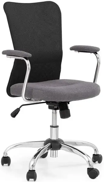 HALMAR Dětská židle ANDY šedo-černá, pro věk 7–14 let