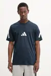 Bavlněné tričko adidas x Z.N.E pánské, tmavomodrá barva, s potiskem, JW4735