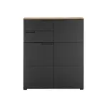 MID.YOU KOMODA, černá, barvy dubu, 100/119/40 cm