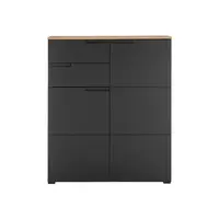 MID.YOU KOMODA, černá, barvy dubu, 100/119/40 cm