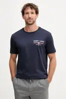 Bavlněné tričko Gant pánské, tmavomodrá barva, s potiskem, 2067044