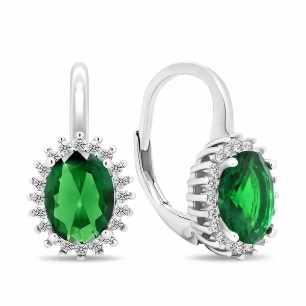 Brilio Silver Luxusní stříbrné náušnice se zirkony EA422WG