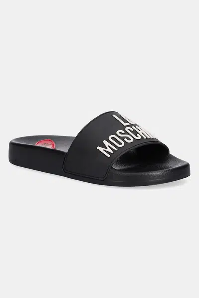 Pantofle Love Moschino dámské, černá barva