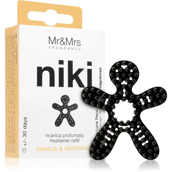Mr & Mrs Fragrance Niki Vanilla & Patchouli vůně do auta – náhradní náplň 1 ks
