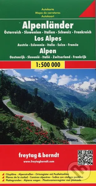 Alpenländer 1:500 000 (Automapa - Rakúsko - Slovinsko - Taliansko - Švajčiarsko - Francúzsko)